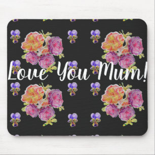 Kärlek You Morsa Ro blommigt Dator Musmatta Pad