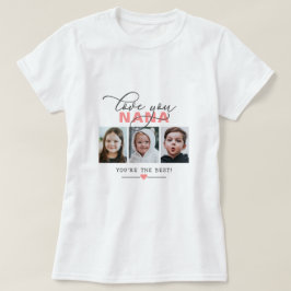 Kärlek You Nana/other 3 Photo Anpassningsbar Text T Shirt