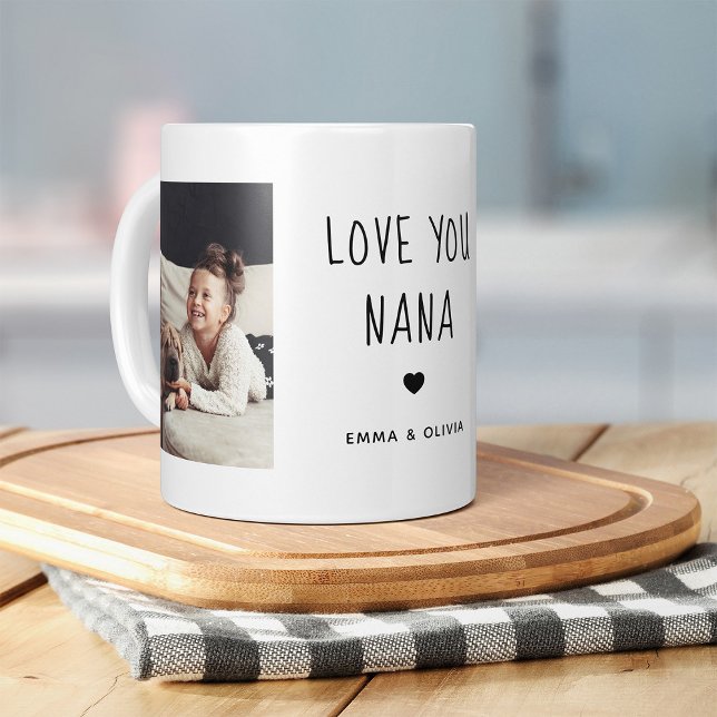 Kärlek You Nana | Två foto-handskrivna texter Kaffemugg (Skapare uppladdad)