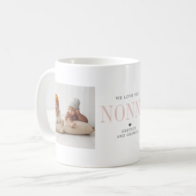 Kärlek You Nonna | Två fotokollage Kaffemugg (Framsida vänster)