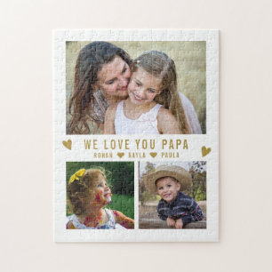 Kärlek You Pappa 3 Photo Collage Pussel