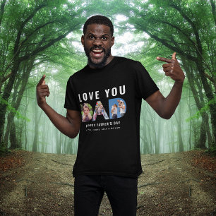 Kärlek You Pappa Anpassningsbar Photo Collage Begr T Shirt