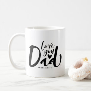 Kärlek You Pappa Black Lettering Fars dag Anpassni Kaffemugg