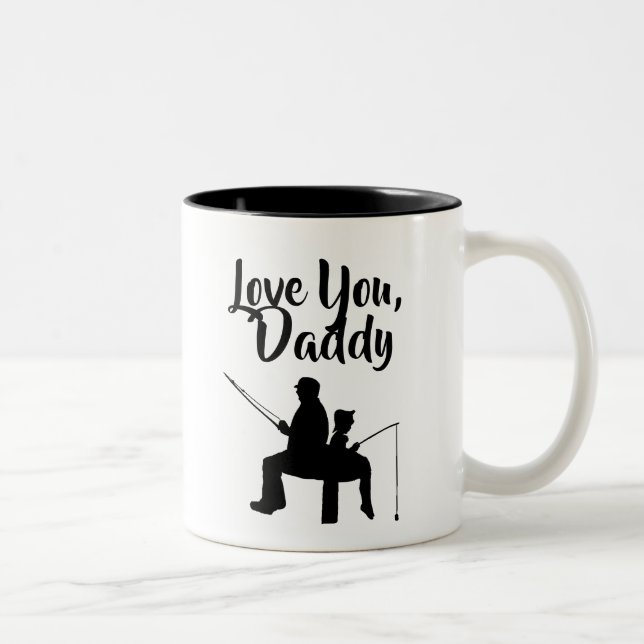 Kärlek You Pappa Fishing Två-Tonad Mugg (Höger)