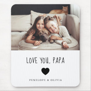 Kärlek You Pappa   Foto- och handskriven text Musmatta