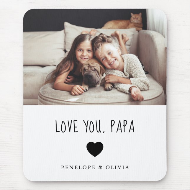 Kärlek You Pappa | Foto- och handskriven text Musmatta (Framsidan)