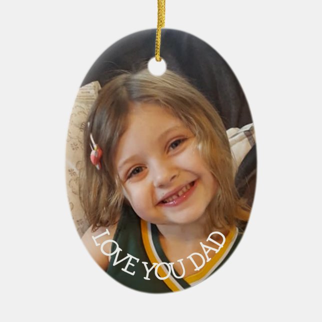 Kärlek You Pappa, julklapp till jul i Pappa Julgransprydnad Keramik (Framsidan)