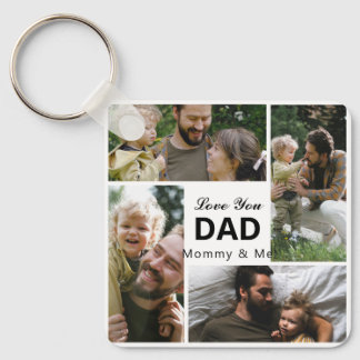 Kärlek You Pappa Photo Collage Family Gift Nyckelring