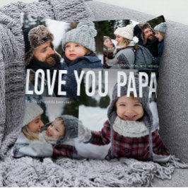 Kärlek You Pappa Photo Collage Kudde