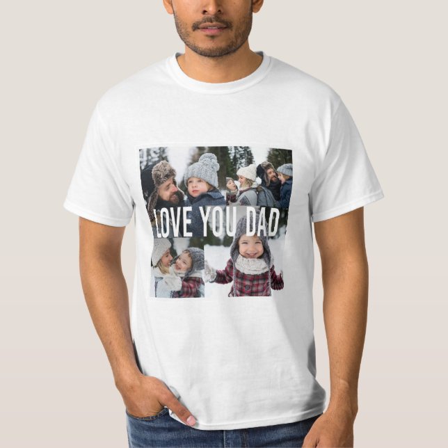 Kärlek You Pappa Photo Collage T Shirt (Framsida)