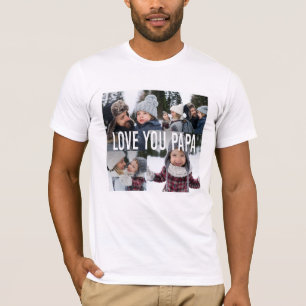 Kärlek You Pappa Photo Collage T Shirt
