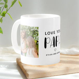 Kärlek You Pappa Photo Cute Script Coffee Mugg