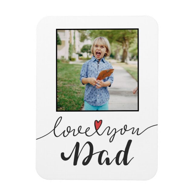 Kärlek You Pappa Photo Fars dag | Magnet (Vertikal)