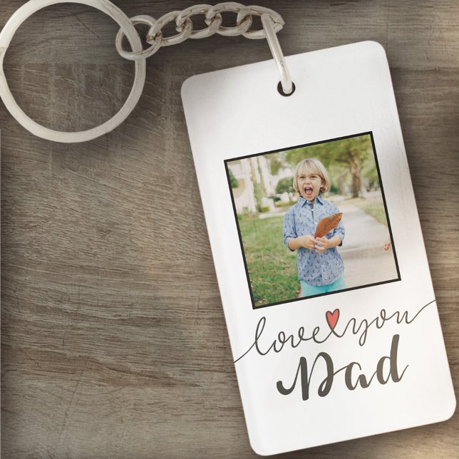 Kärlek You Pappa Photo Fars dag | Nyckelkedja (Skapare uppladdad)