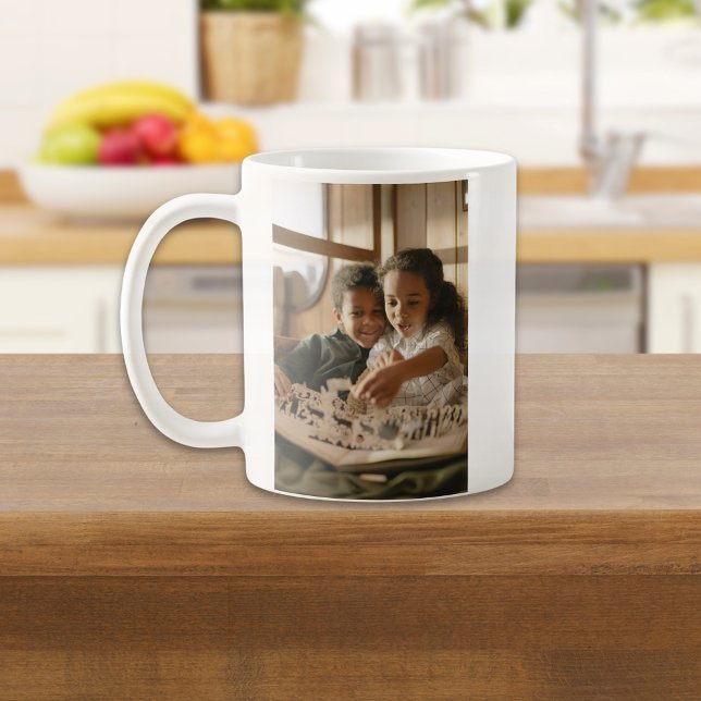 Kärlek You Pappa Simple Script Photo Kaffemugg (We Love You Papa Photo Mug)