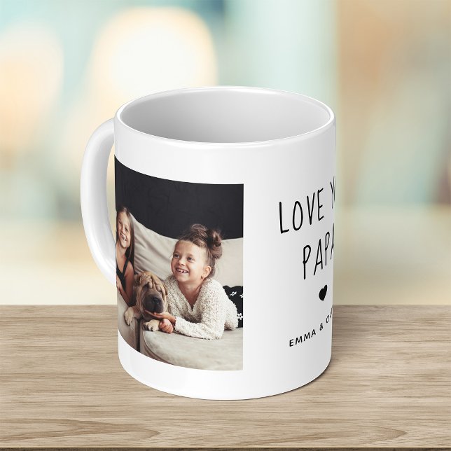 Kärlek You Pappa | Två foto-handskrivna texter Kaffemugg (Skapare uppladdad)