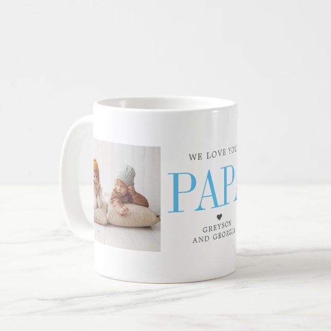 Kärlek You Pappa | Två fotokollage Kaffemugg (Framsida vänster)