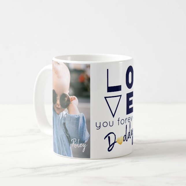 Kärlek You pappa Twin Photo Kaffemugg (Framsida vänster)