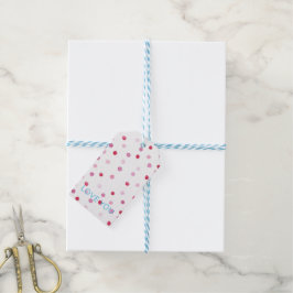Kärlek You Polka dots Sweet Valentine Rosa Blue Ro Presentetikett