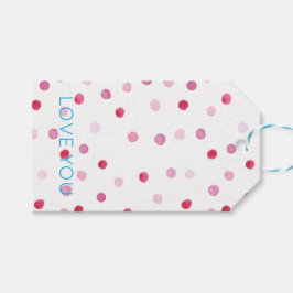 Kärlek You Polka dots Sweet Valentine Rosa Blue Ro Presentetikett