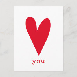 Kärlek You | Red Heart Valentine Day Helg Vykort