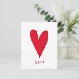 Kärlek You | Red Heart Valentine Day Helg Vykort