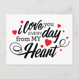 Kärlek You Red Hearts Valentines Bröllop Förlovnin Vykort