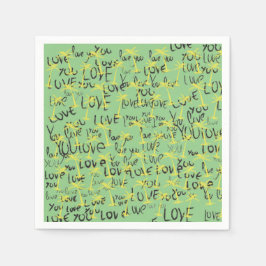 Kärlek You Text Art Pappersservett