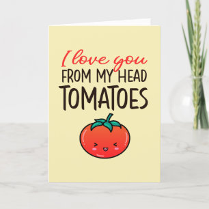 Kärlek You Tomates Funny Food Pun Valentine Day Helgkort