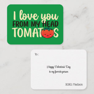 Kärlek You Tomates Funny Pun Cute Valentine Day Anteckningskort
