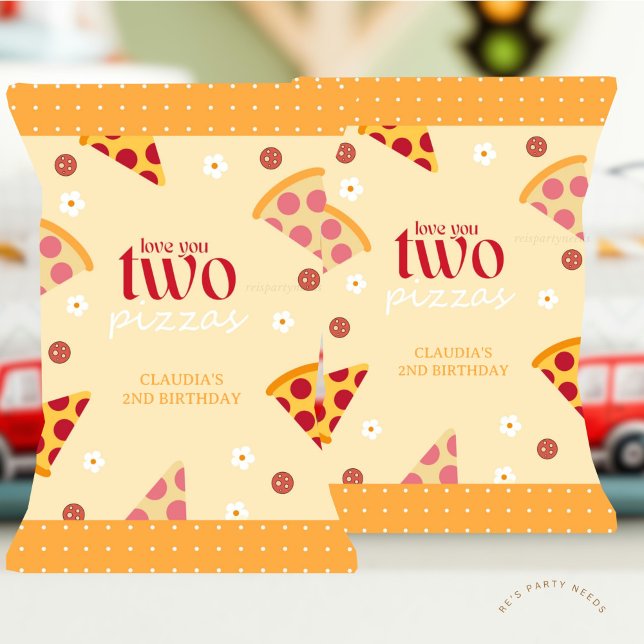 Kärlek You Two Pizzas Favor Chip Bag Wrapper Reklamblad (Pizza Party Chip Bag, Pizza Birthday Loot Bag, Pizza 2nd Birthday
)