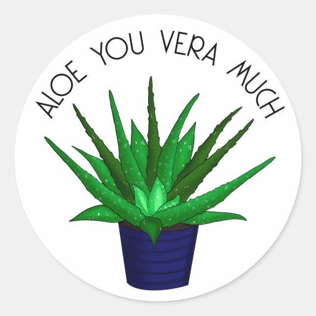 Kärlek You Väldigt mycket | Funny Plant Pun Runt Klistermärke (Framsida)