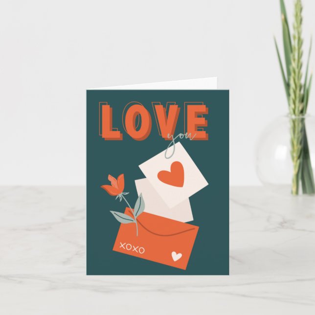 Kärlek You Valentine Day Card Tack Kort (Framsida)