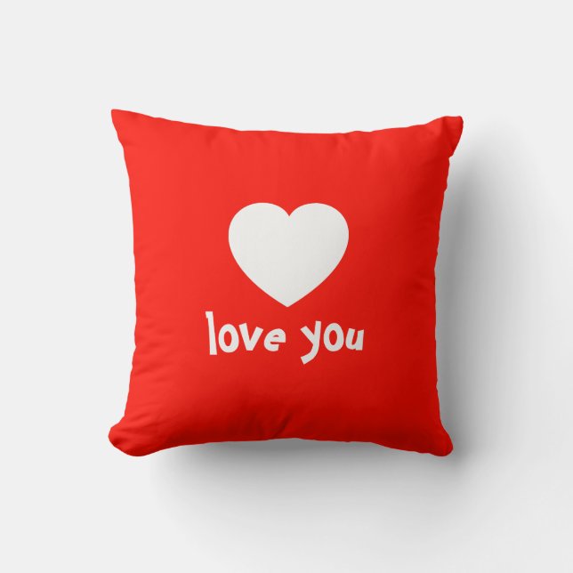 Kärlek You Valentine Heart Helgdag Dekorativ kudde (Framsida)