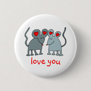 Kärlek You Valentine Mice-knapp Knapp