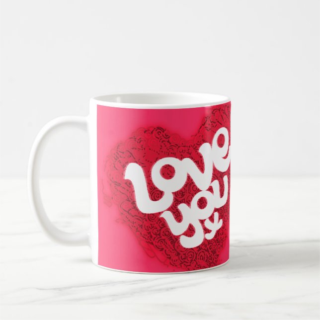 "Kärlek you x" Valentine mugg (Vänster)
