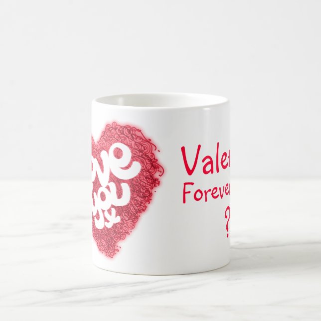 "Kärlek you x" Valentine Red rosa mugg (Center)