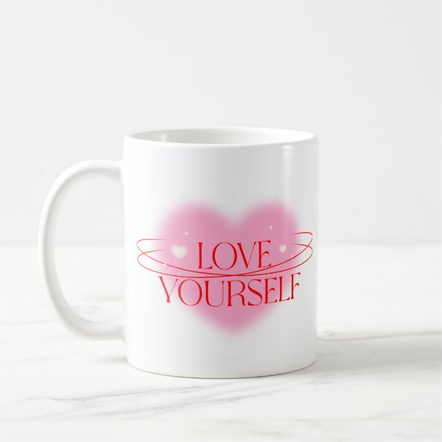 Kärlek Yourown Motivational Ceramic Coffee Mugg (Vänster)