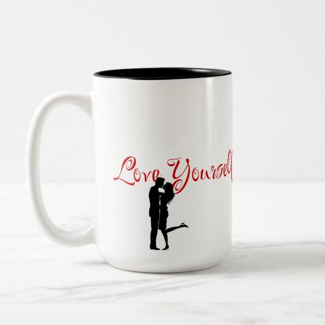 Kärlek Yourown Red Romantic Quote Coffee Mugg (Vänster)