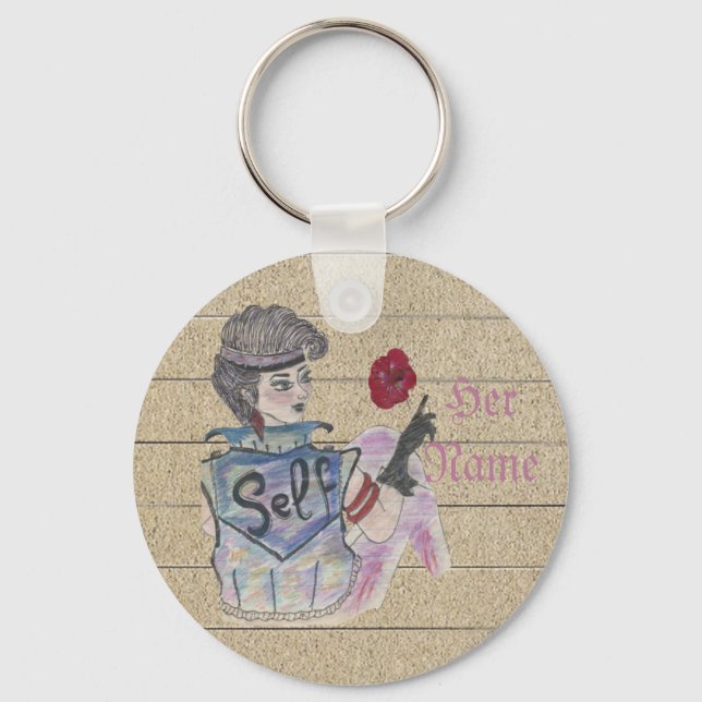 "Kärlek Yourself"-Anpassadet Keychain Dubbla Side Nyckelring (Baksida)