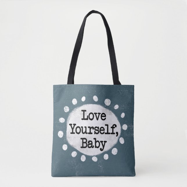 Kärlek Yourself Baby - Grått Tote Bag Tygkasse (Framsida)