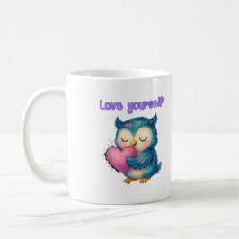 Kärlek Yourself - Cute Uggla Mugg for Positivity &
