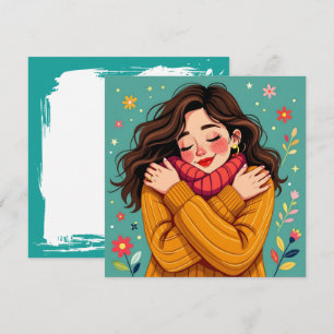Kärlek Yourself Girl Hugger Herself