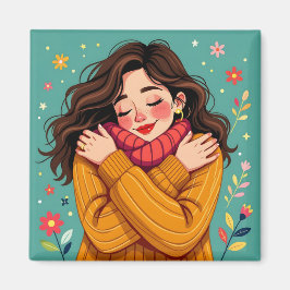 Kärlek Yourself | Girl Hugger Herself Magnet