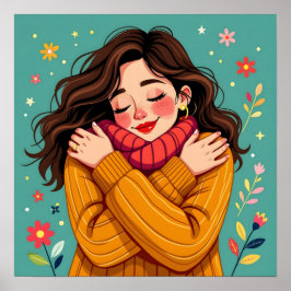 Kärlek Yourself | Girl Hugger Herself Poster