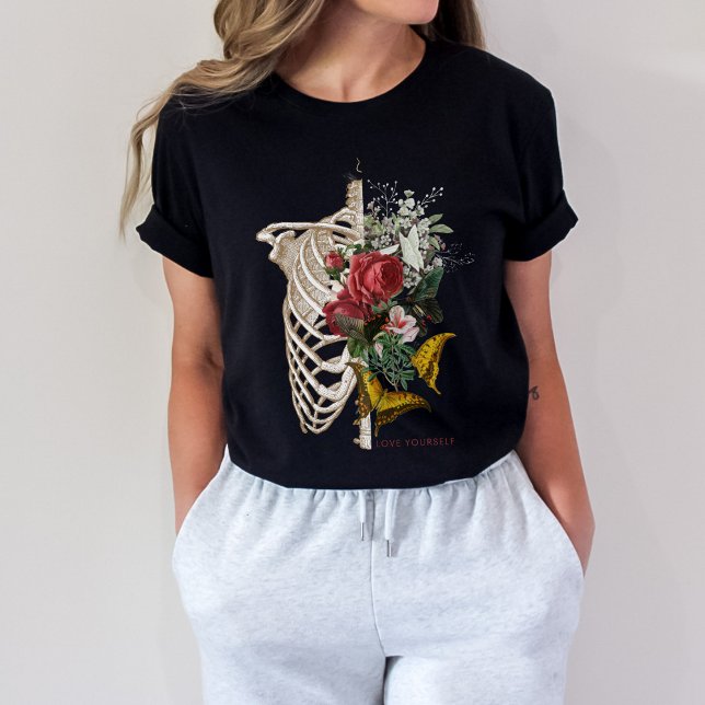 Kärlek Yourself t-shirt | Skeleton Flower (Love Yourself t-shirt | Skeleton Flower | Aesthetic t-shirt)
