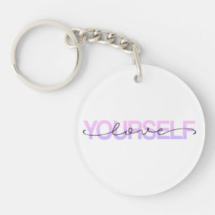 Kärlek Yourself Valentine Calligraphy Nyckelkedj