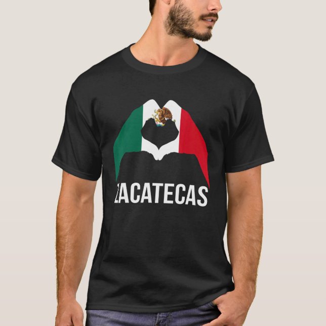 Kärlek Zacatecas Mexico Vacation Mexico Flagga T Shirt (Framsida)