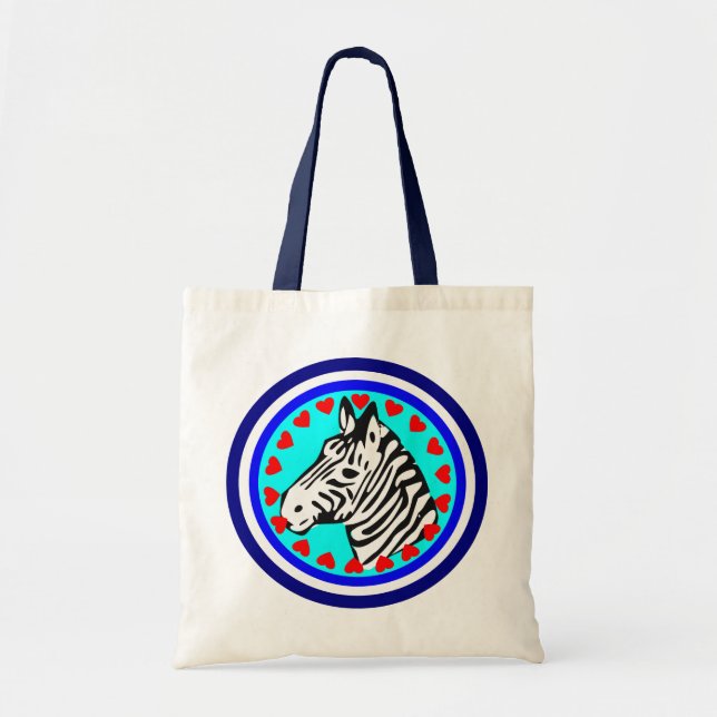☞♥Kärlek Zebra Chic och fantastisk budget tote han Tygkasse (Framsidan)