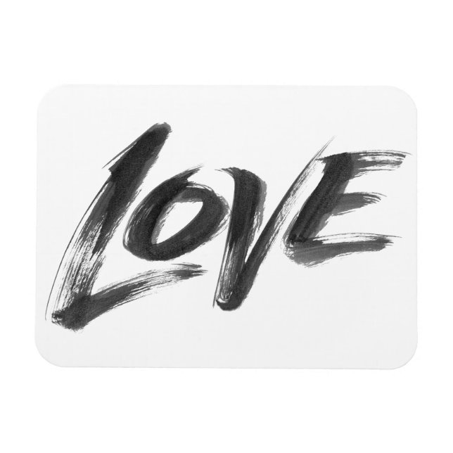 KÄRLEK Zen Brush Valentine Calligraphy Lettering Magnet (Horisontell)